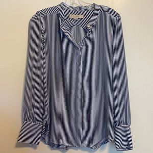 LOFT Striped Button Down Top
